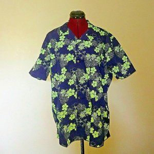 28 Palms Shirt Size 2XL Button Front Hawaiian Hibiscus Floral